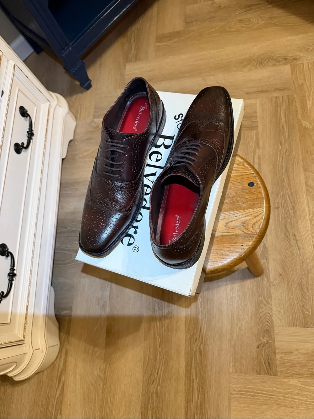 Belvedere Men’s Brown Brogue Leather Derby Shoes